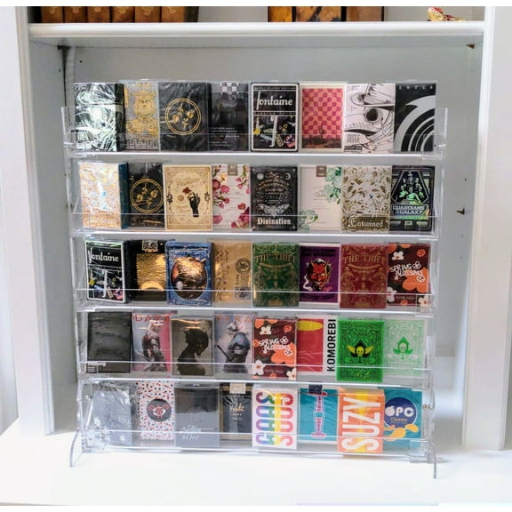 Cardware 5 Tier Desktop & Wall Mount, 80 Deck Acrylic Playing Card Display Stand