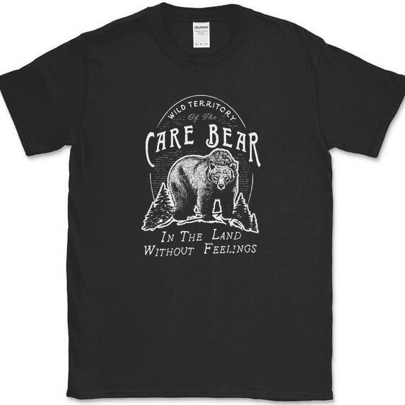 Care Bear In The Wild T-Shirt Funny Animal Nature Humor Novelty Tee - Black, 5XL
