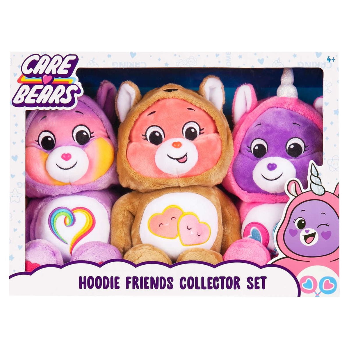 Care Bear 3-Pack Snuggle Hoodie Collector Set - Unique Outfits