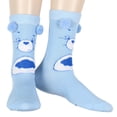 thumbnail image 1 of Care Bear Socks Women's Grumpy Bear Face and Belly Badge Design Pom-Pom Mid-Calf Junior's Crew Socks Size 9-11, 1 of 7
