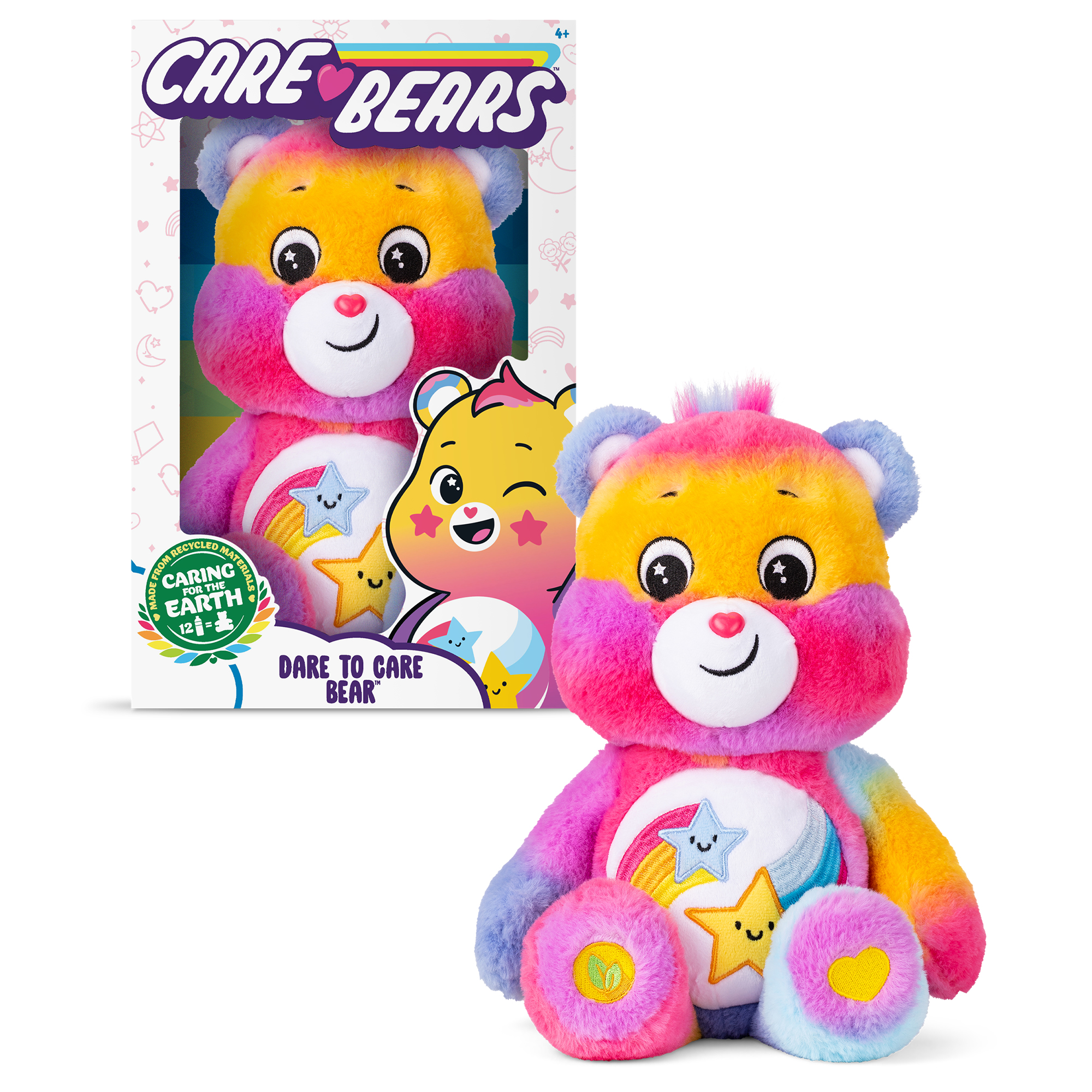 Peluche Care Bears Dare To Care 22 Cm – Orsetto Con Stemma Stelle Cadenti, Collezione