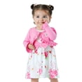 thumbnail image 1 of Care Bears 2 Pieces Baby Toddler Girl Cotton Dress Set Ruffle Trim Cardigan and Floral Dress, 1 of 6