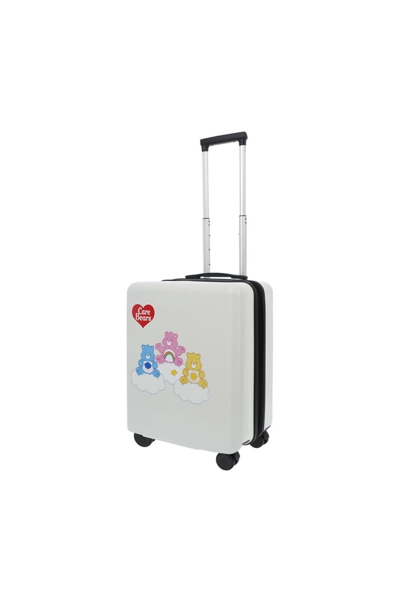 Care Bears 22.5 Inch Carry On Luggage, Cheer Bear, Funshine Bear, and Grumpy Bear Hardshell Rolling Suitcase with Spinner Wheels, White