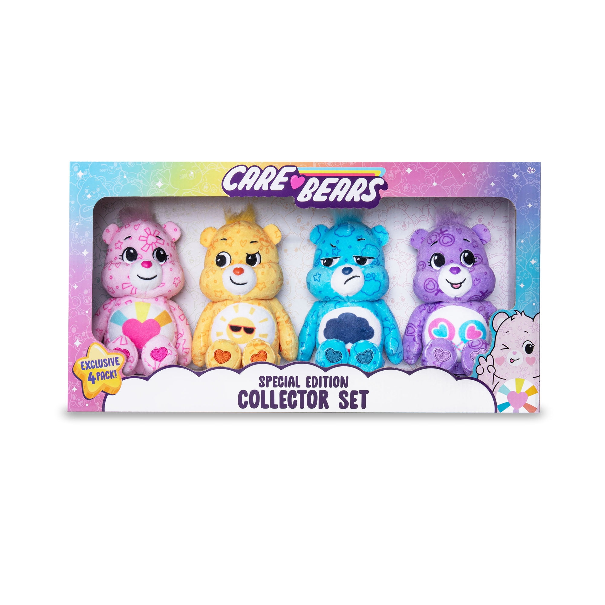 Care Bears 8 Inch Plush 4-Pack Treasure Box Wave 2 - Soft Huggable