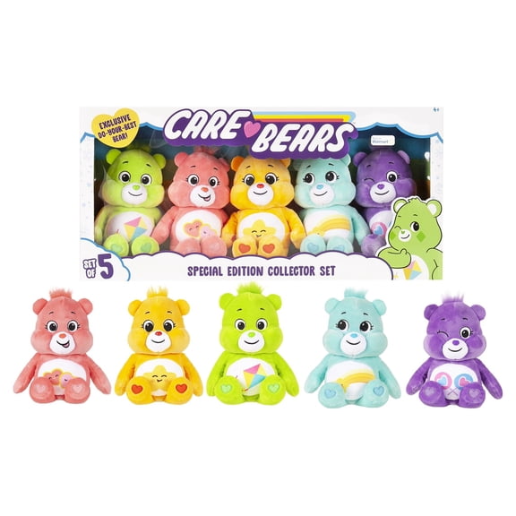 Care Bears 9" Bean Plush - Special Collector Set - Exclusive Do-Your-Best Bear Included!
