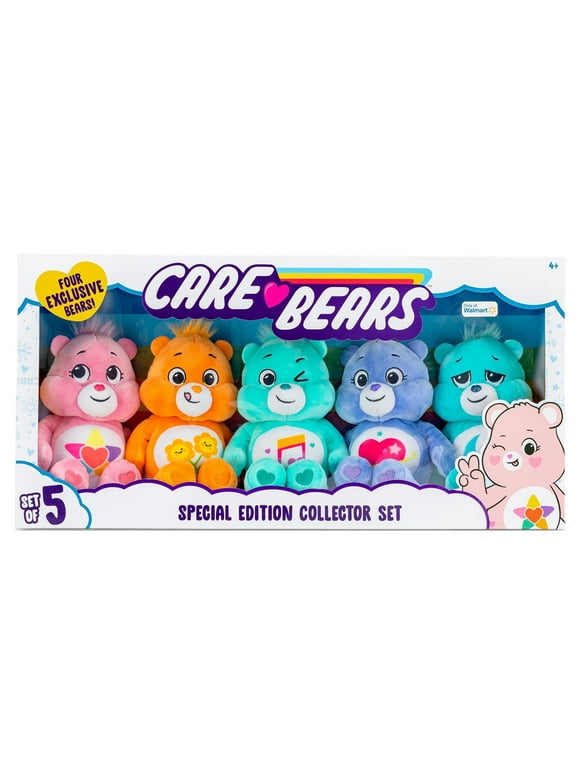 Care Bears 9" Plush Treasure Box 5 Pack Value Set