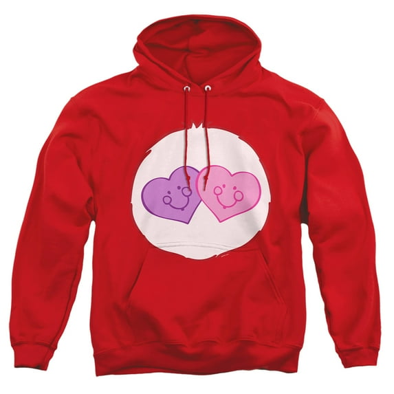 Care Bears Always There Bear Belly Adult Pull-Over Hoodie, Red, Large