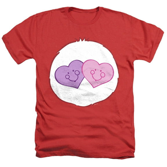 Care Bears Always There Bear Belly Unisex Adult Heather T Shirt, Red Heather, Large