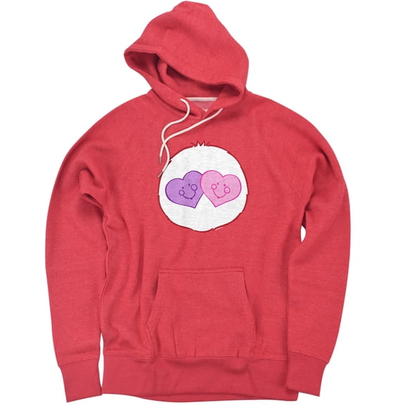 Care Bears Always There Bear Belly Unisex Adult Slim Fit Pull-Over Heather Hoodie, Red, X-Large