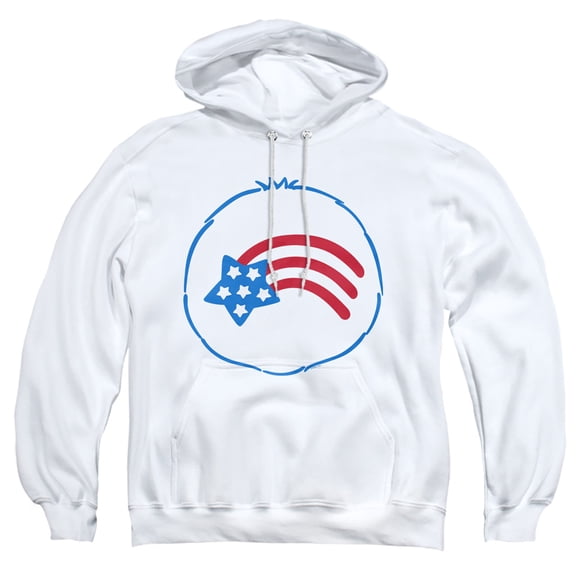 Care Bears America Cares Bear Belly Adult Pull-Over Hoodie, White, 2X-Large