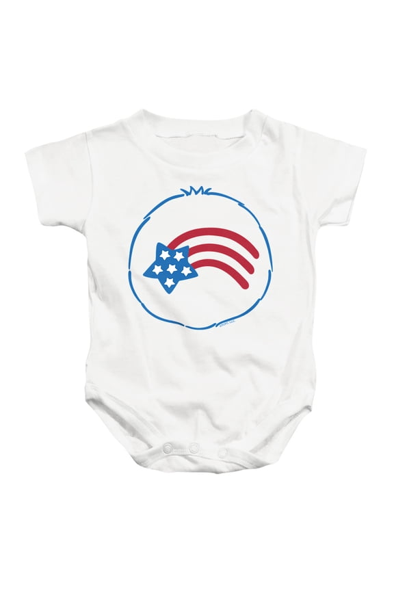 America Cares Bear Belly Unisex Infant Snap Suit for Baby, White, Large