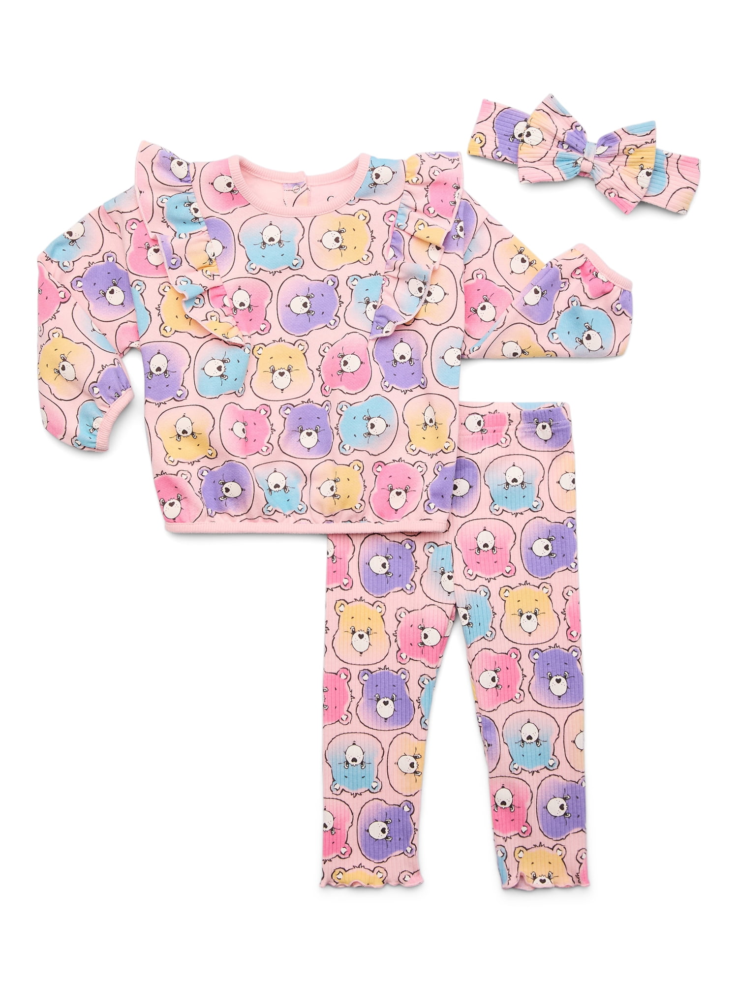 Character Baby Girls Long Sleeve Top, Headband & Leggings Set, 3-Piece, Sizes 0/3 Months-24 Months