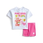 Care Bears Baby Girls Graphic Tee and Bike Shorts Set, 2 Piece, Sizes 0/3M-6/9M