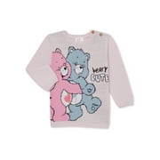 Care Bears Baby Girls Jacquard Knit Sweater with Buttons at Shoulder, Sizes 0/3M-24M