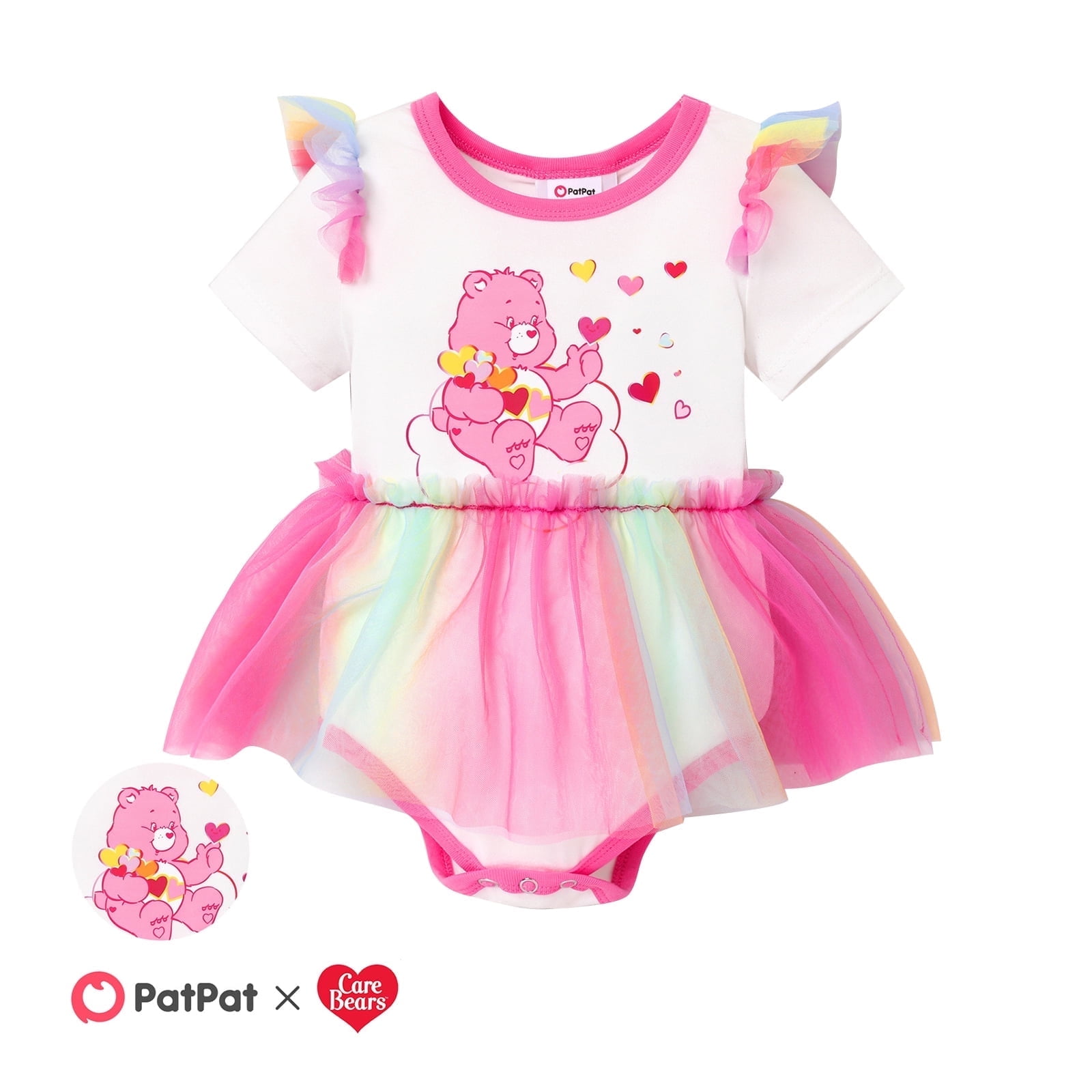 Care Bears Baby Girls Romper Graphic Rainbow Tutu Dresses Ruffle — free download
