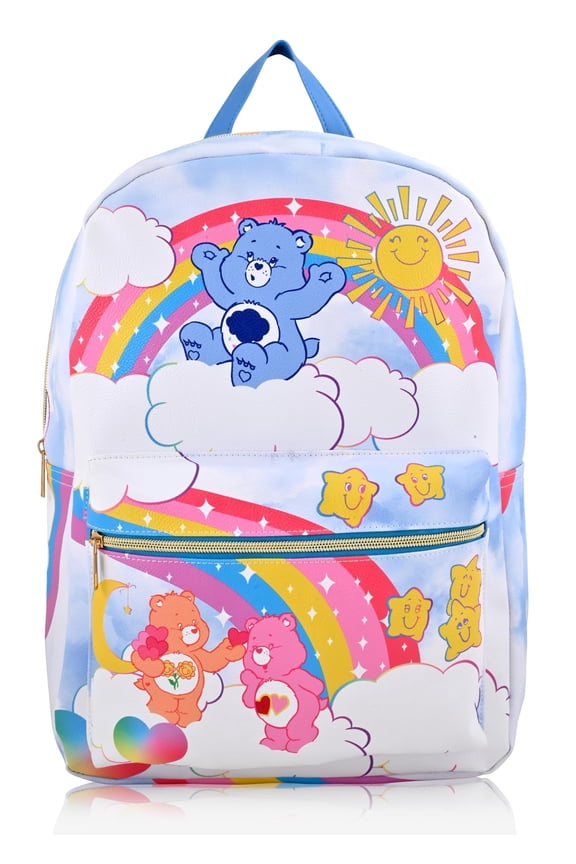 Unisex Large Care Bears Backpack - PU Leather, Cute Design, Women, Men, Accessories