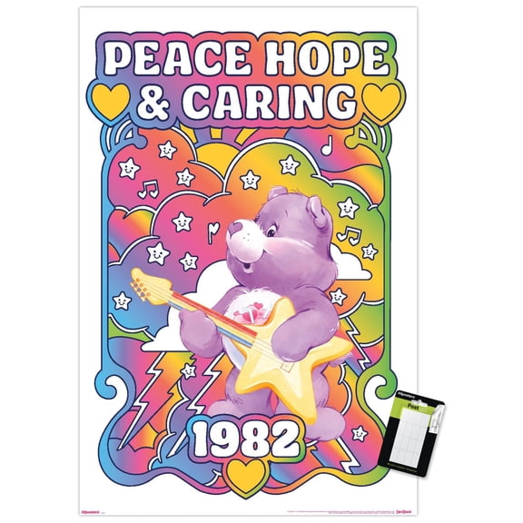 Care Bears: Band Art - Tie Dye Bear Vibes Wall Poster, 22.375" x 34"
