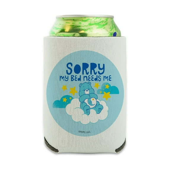 Care Bears Bedtime Bear My Bed Needs Me Can Cooler - Drink Sleeve Hugger Collapsible Insulator - Beverage Insulated Holder