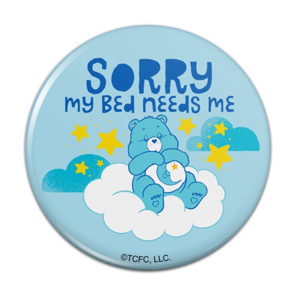 Care Bears Bedtime Bear My Bed Needs Me Kitchen Refrigerator Locker Button Magnet