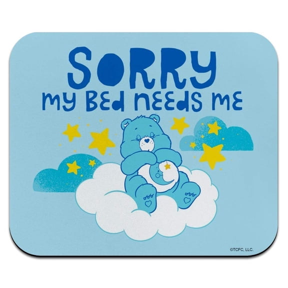 Care Bears Bedtime Bear My Bed Needs Me Low Profile Thin Mouse Pad Mousepad