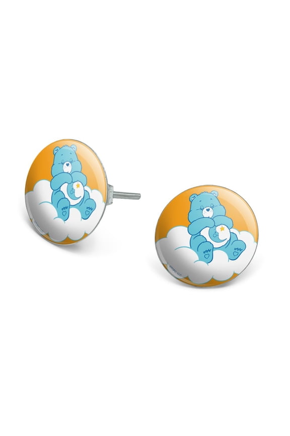 Care Bears Bedtime Bear Novelty Silver Plated Stud Earrings
