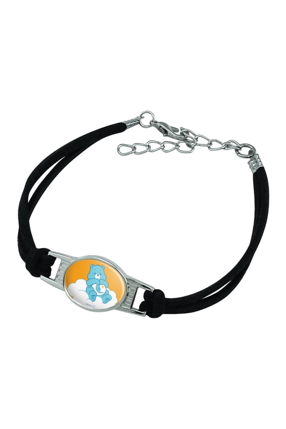 Care Bears Bedtime Bear Novelty Suede Leather Metal Bracelet
