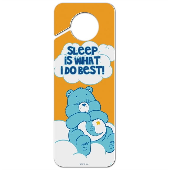 Care Bears Bedtime Bear Plastic Door Knob Hanger Sign
