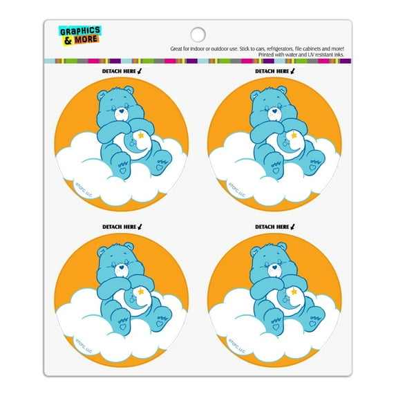 Care Bears Bedtime Bear Refrigerator Fridge Locker Vinyl Circle Magnet Set