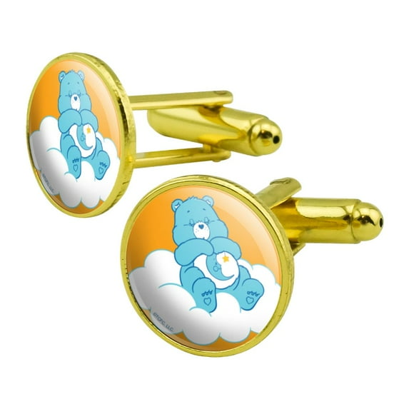 Care Bears Bedtime Bear Round Cufflink Set Gold Color
