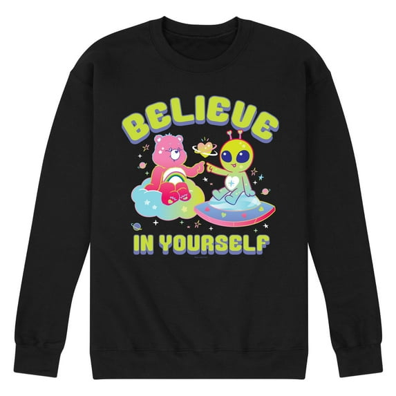 Care Bears - Believe In Yourself Cheer Bear And Alien - Men's Crew Fleece Sweatshirt