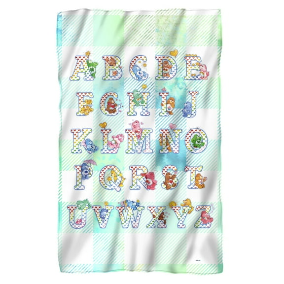 Care Bears Blanket, 36' x 58' Checkered Alphabet Fleece Blanket