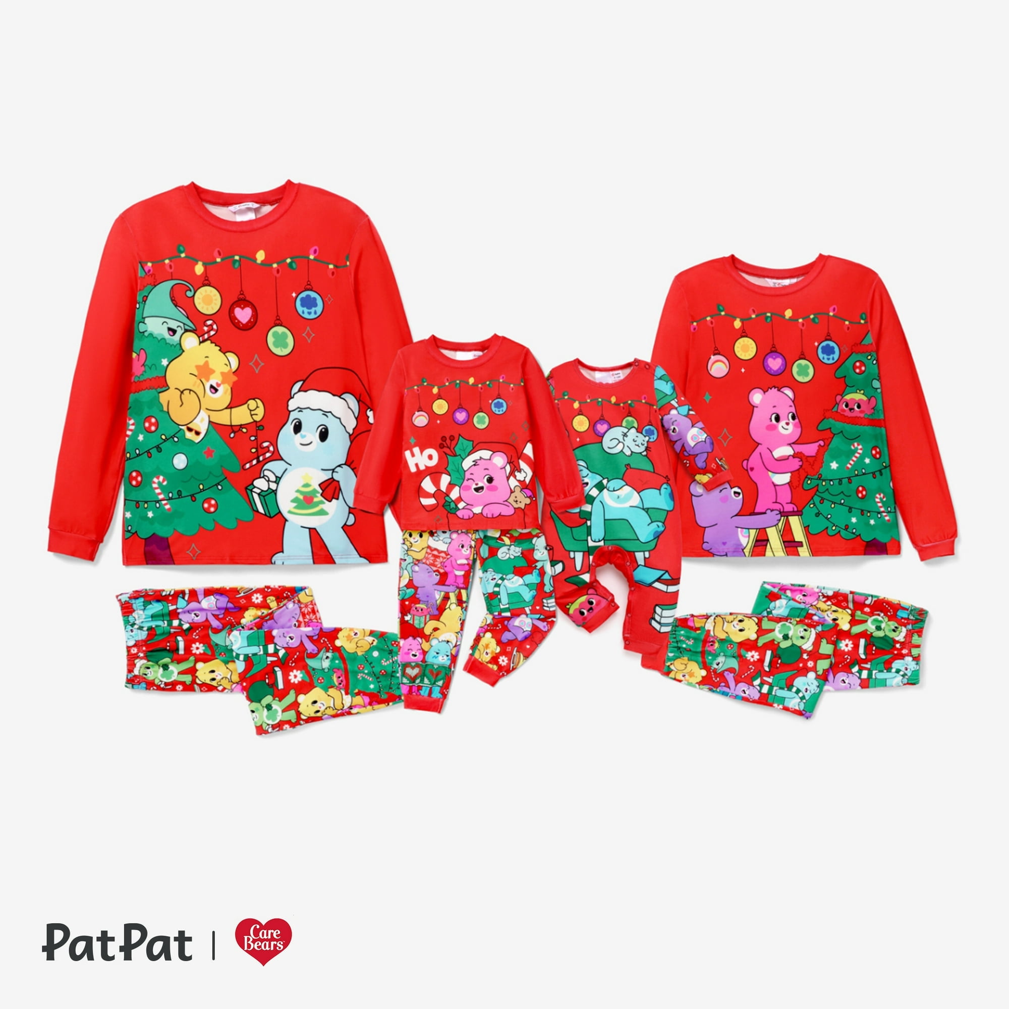 Care Bears Boys Girls Sleepwears Christmas Family Matching Snowflake