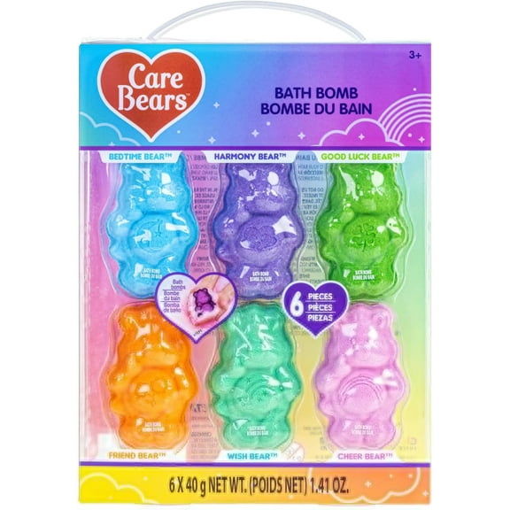 Care Bears Bubblegum Scented Bath Bombs for Kids Bear Molded Kids Bath Bombs Bath Accessories, 6pcs