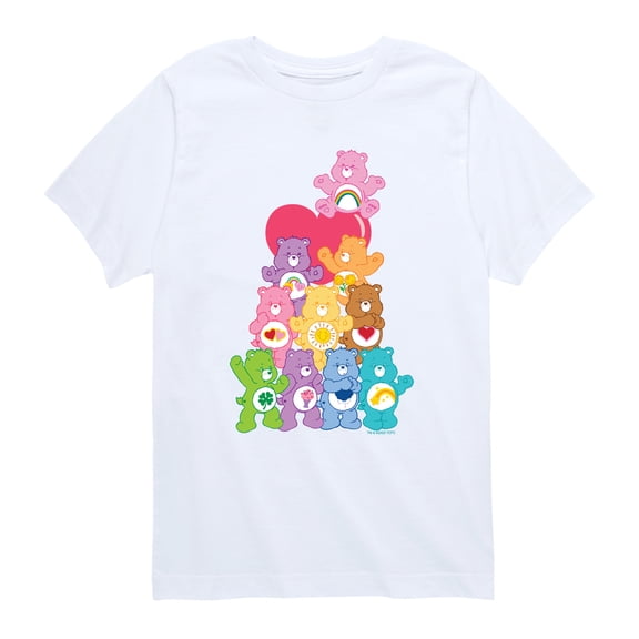 Care Bears - Care Bears Heart Stack - Youth Boys Short Sleeve Graphic T-Shirt