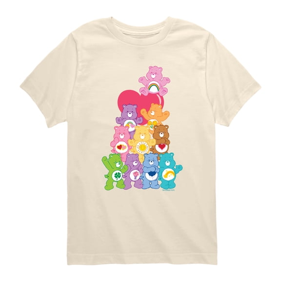 Care Bears - Care Bears Heart Stack - Youth Boys Short Sleeve Graphic T-Shirt