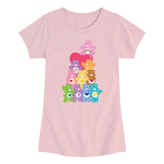 Care Bears - Care Bears Heart Stack - Youth Girls Fitted Short Sleeve T-Shirt