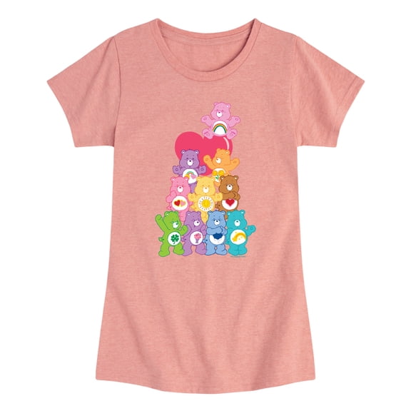 Care Bears - Care Bears Heart Stack - Youth Girls Fitted Short Sleeve T-Shirt