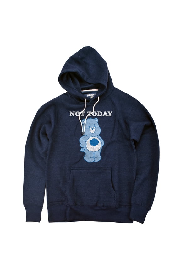 Not Today Unisex Adult Slim Fit Pull-Over Heather Hoodie, Navy, Small