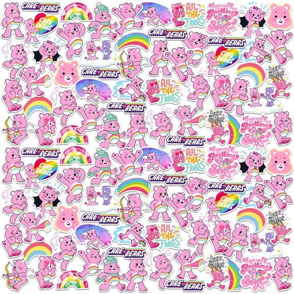 Care Bears Cheer Bear Collection 100Ct Sticker Pack