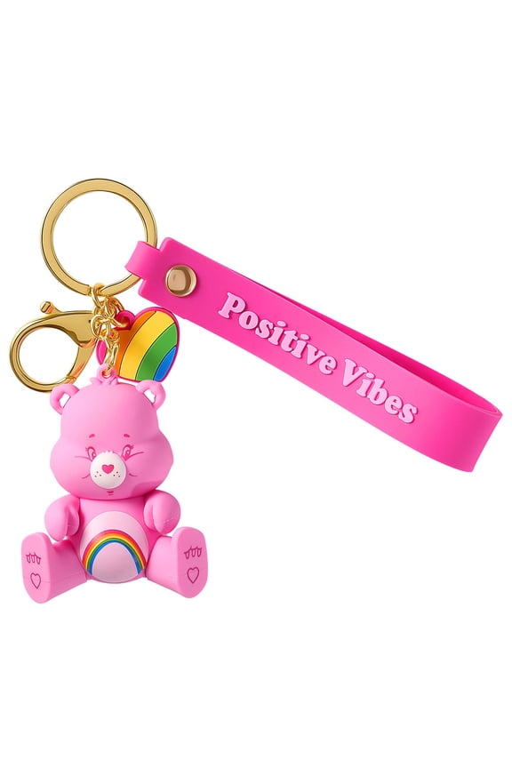 Cheer Bear Positive Vibes 3D PVC Keychain Charm