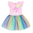 thumbnail image 1 of Care Bears Cheer Bear Rainbow Tulle Dress Toddler to Big Kid, 1 of 5