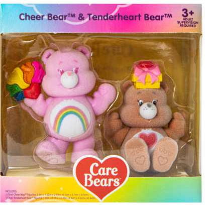 Care Bears Cheer Bear & Tenderheart Bear Mini Figure 2-Pack (Flocked)