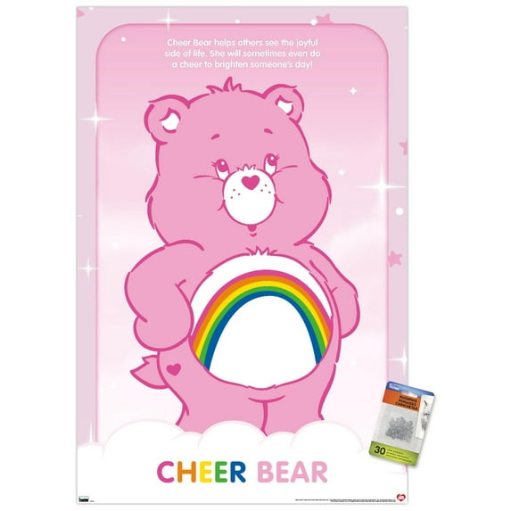 Care Bears - Cheer Bear Wall Poster with Pushpins, 22.375" x 34"