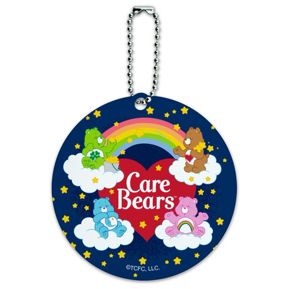 Care Bears Classic Logo Group Round Luggage ID Tag Card Suitcase Carry-On