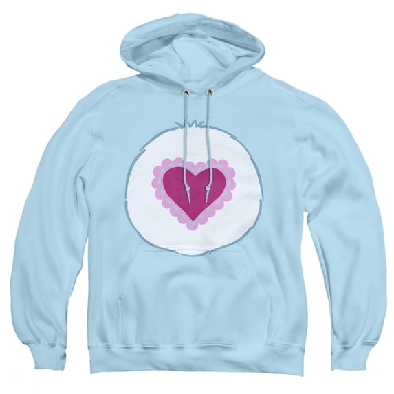 Care Bears Cousins Gentle Heart Lamb Belly Adult Pull-Over Hoodie, Light Blue, Medium