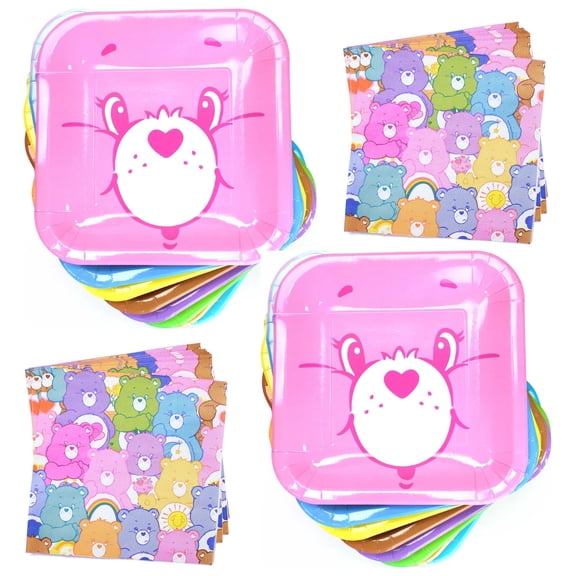 Care Bears Dinner Plates and Napkins Set for 16 Guests