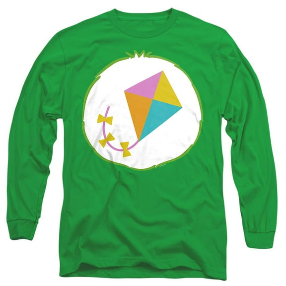 Care Bears Do Your Best Bear Belly Unisex Adult Long-Sleeve T Shirt, Kelly Green, Large
