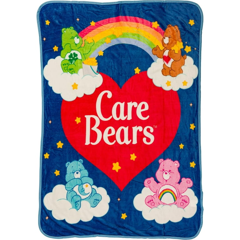 Silver Buffalo Care Bears Rainbow Heart Logo Fleece Throw