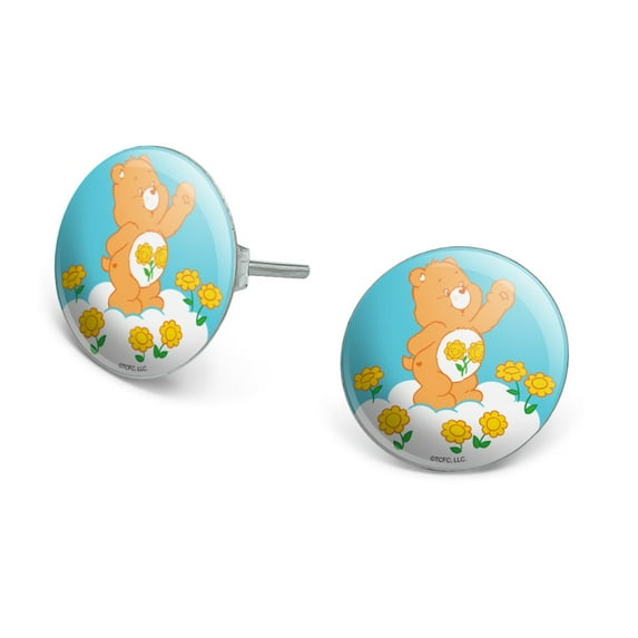 Care Bears Friend Bear Novelty Silver Plated Stud Earrings