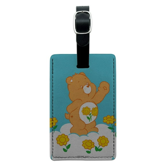 Care Bears Friend Bear Rectangle Leather Luggage Card Suitcase Carry-On ID Tag